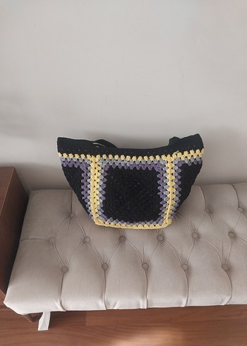 Renkli Örgü Bohem Kadın Çanta - Görsel 2