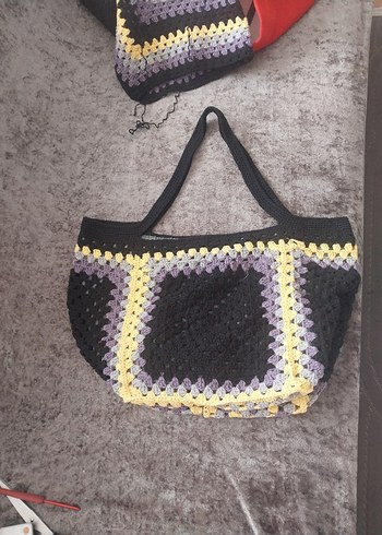 Renkli Örgü Bohem Kadın Çanta - Görsel 12