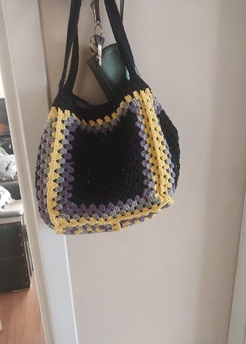 Renkli Örgü Bohem Kadın Çanta - Görsel 8