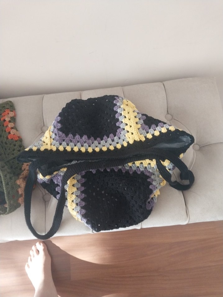 Renkli Örgü Bohem Kadın Çanta - Görsel 4