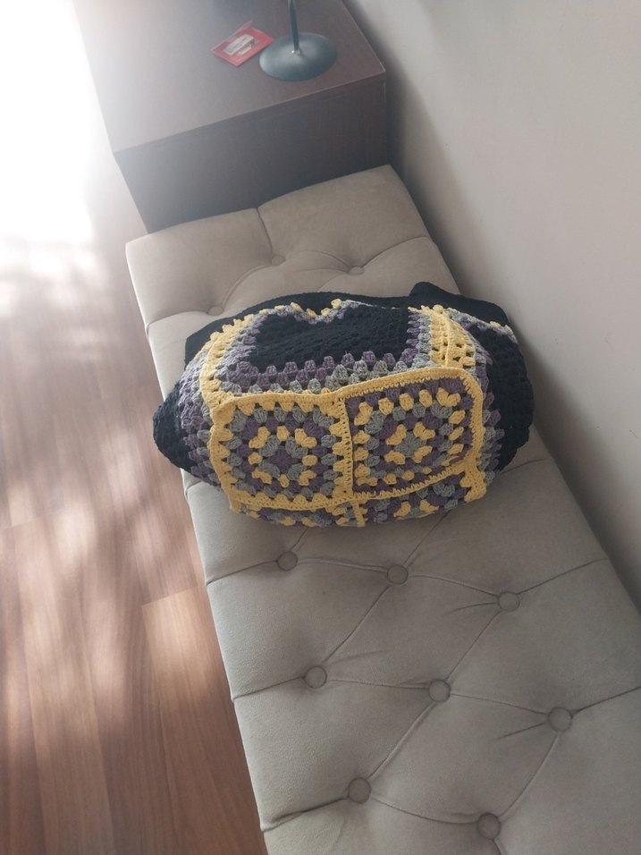 Renkli Örgü Bohem Kadın Çanta - Görsel 5