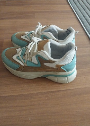 Turkuaz Bağcıklı Kadın Spor Ayakkabı - Görsel 6