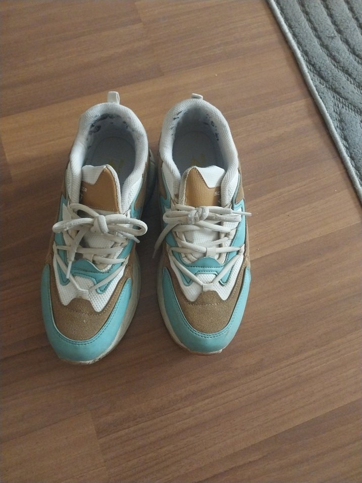 Turkuaz Bağcıklı Kadın Spor Ayakkabı - Görsel 2