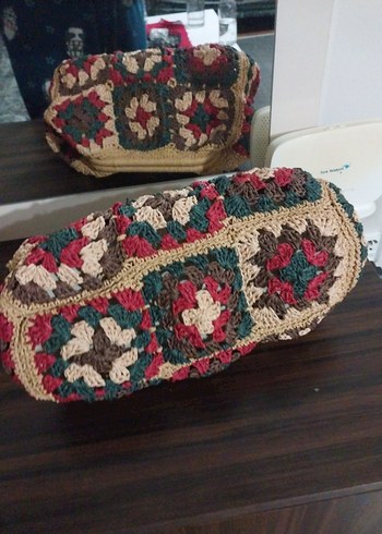 Nakışlı Örgü Bohem Kadın Portföy Çanta - Görsel 2