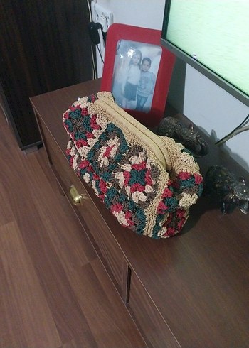 Nakışlı Örgü Bohem Kadın Portföy Çanta - Görsel 9