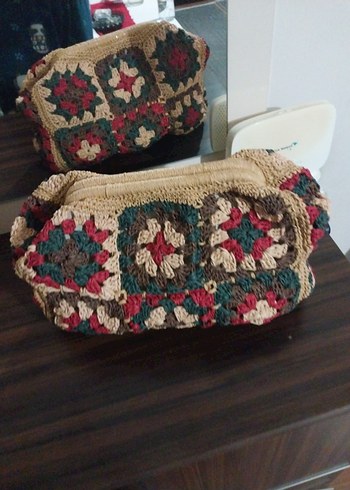 Nakışlı Örgü Bohem Kadın Portföy Çanta - Görsel 3