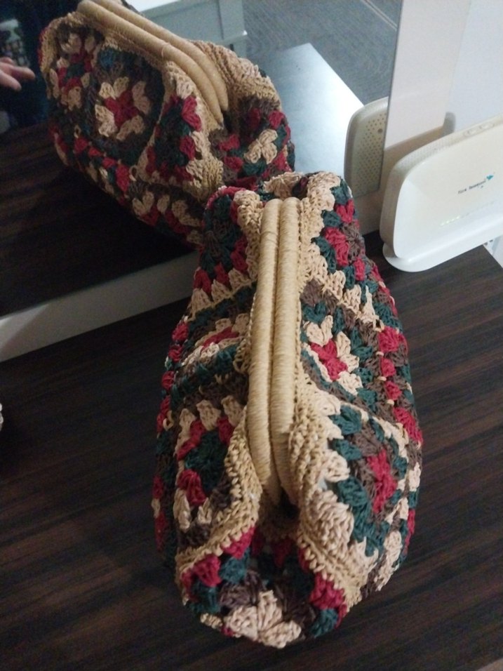 Nakışlı Örgü Bohem Kadın Portföy Çanta - Görsel 5