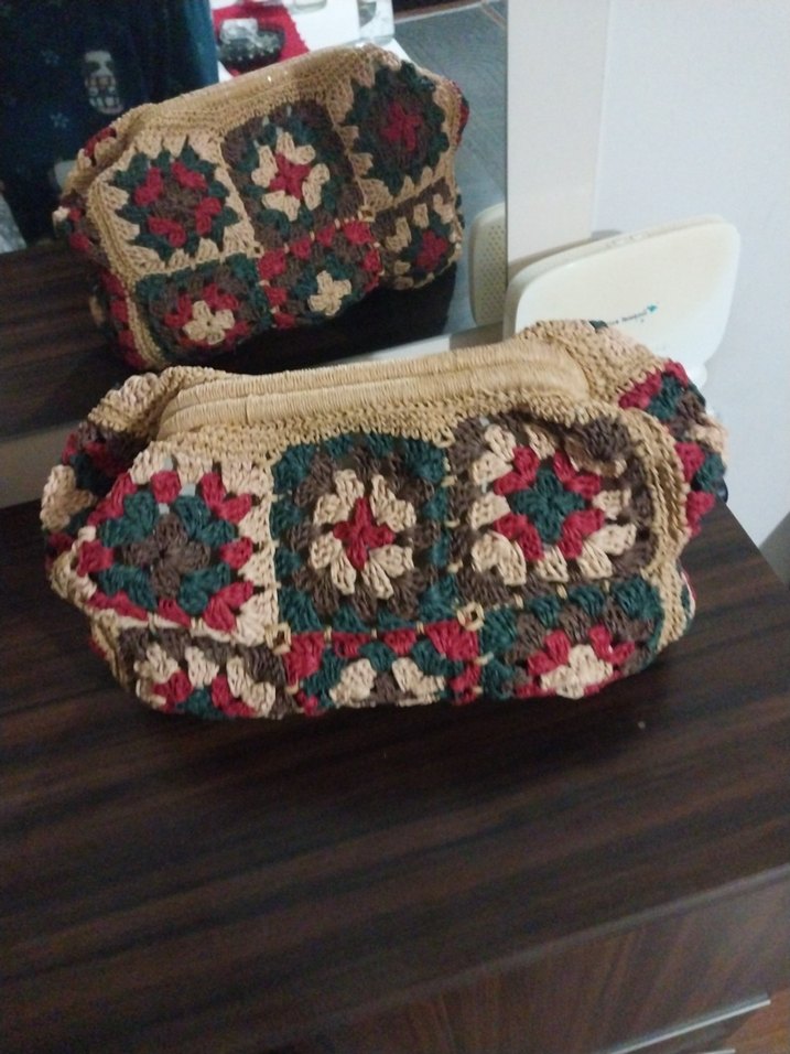 Nakışlı Örgü Bohem Kadın Portföy Çanta - Görsel 3