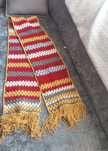 Renkli Örgü Kadın Şal - Görsel 3