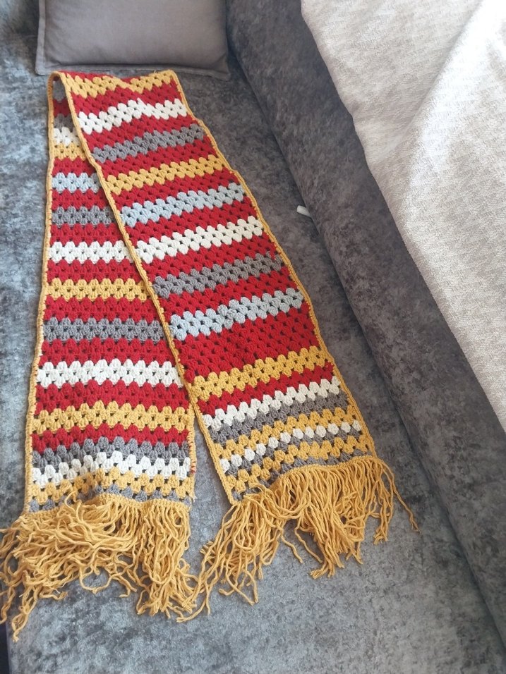 Renkli Örgü Kadın Şal - Görsel 3