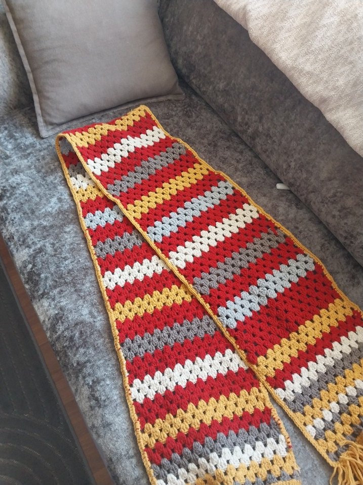 Renkli Örgü Kadın Şal - Görsel 4