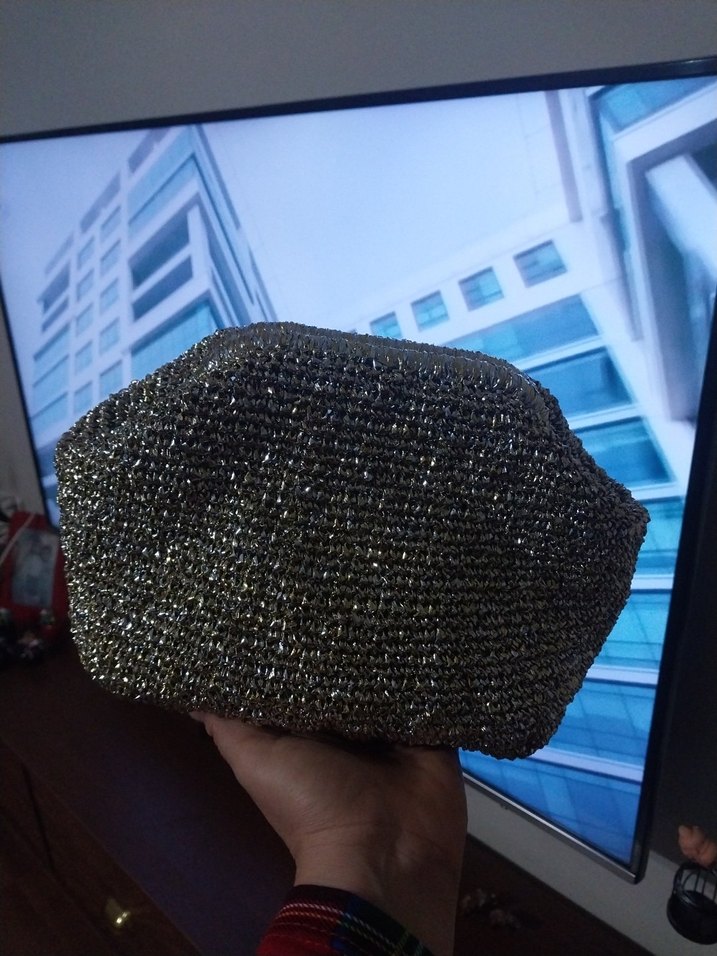 Bej Örgü Kadın Portföy Çanta - Görsel 4