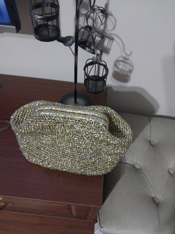 Bej Örgü Kadın Portföy Çanta - Görsel 3