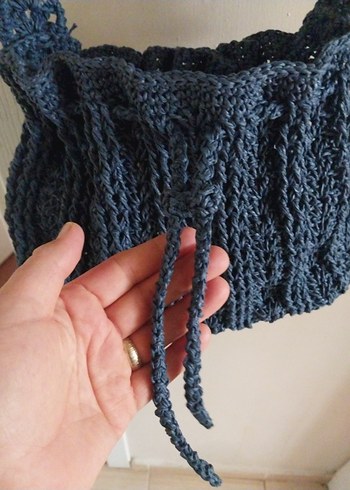 Lacivert Örgü Kadın Çanta - Görsel 3