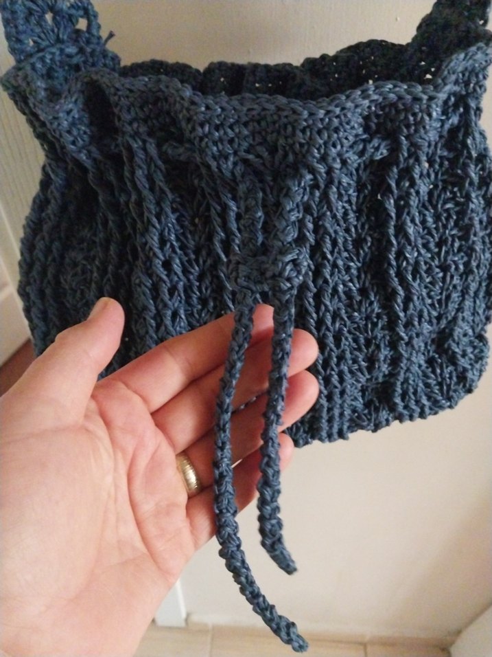 Lacivert Örgü Kadın Çanta - Görsel 3