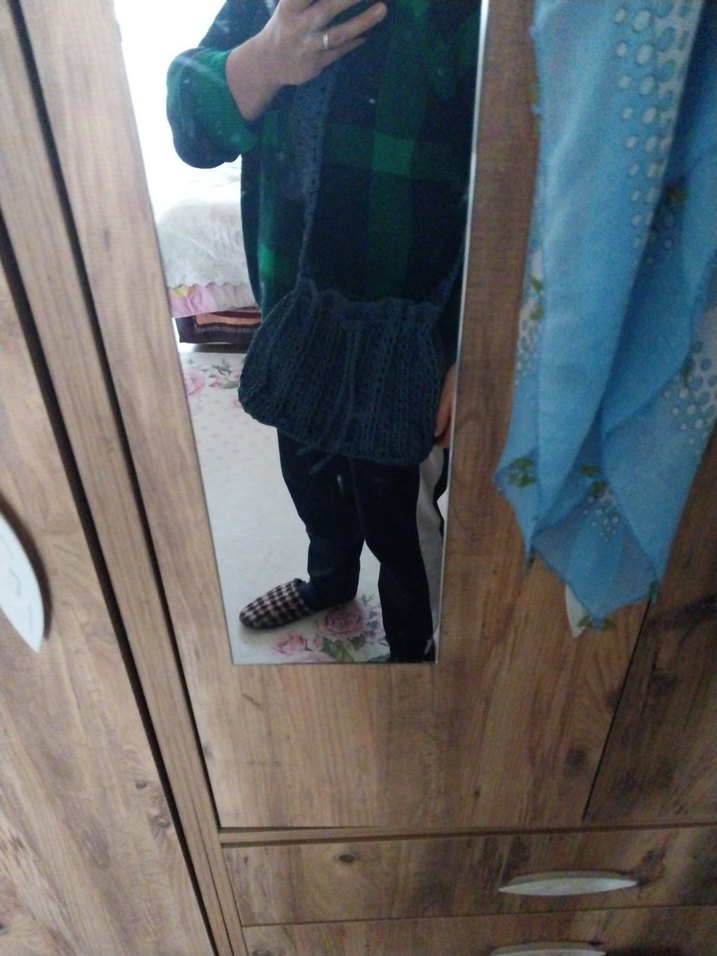 Lacivert Örgü Kadın Çanta - Görsel 2