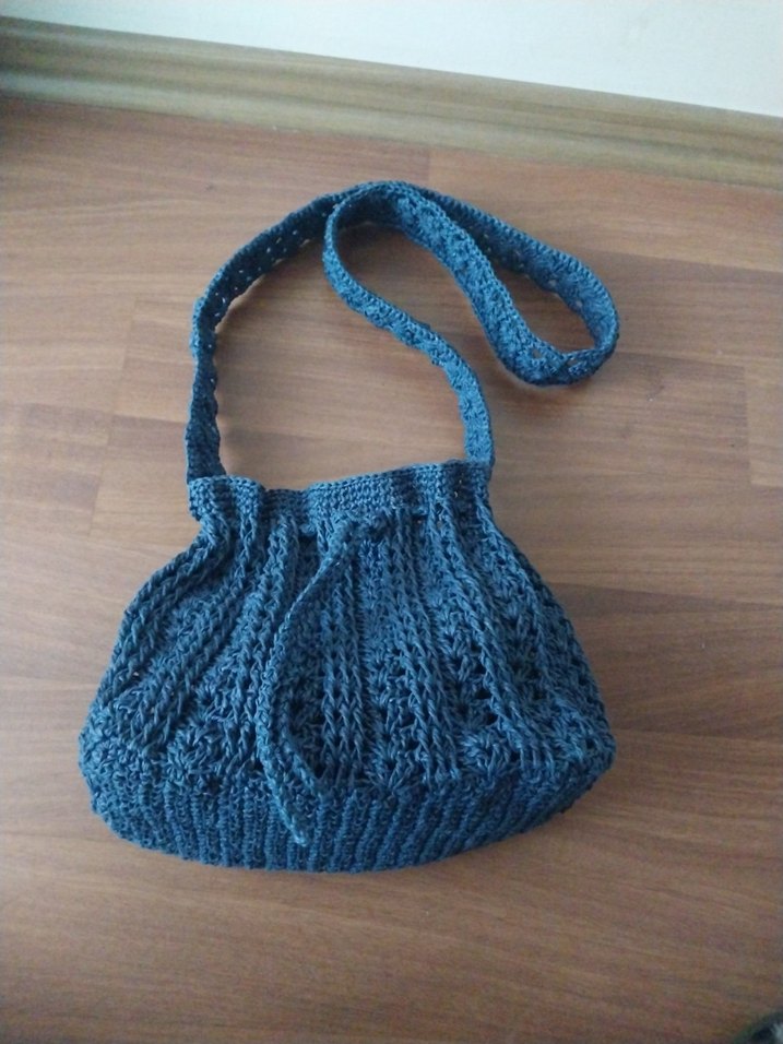 Lacivert Örgü Kadın Çanta - Görsel 4