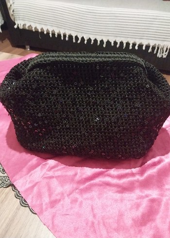 Gri Payetli Kadın Portföy Çanta - Görsel 4