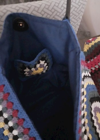 Örgü Desenli Çok Renkli Bohem Kadın Çanta - Görsel 10