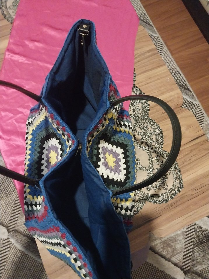 Örgü Desenli Çok Renkli Bohem Kadın Çanta - Görsel 2