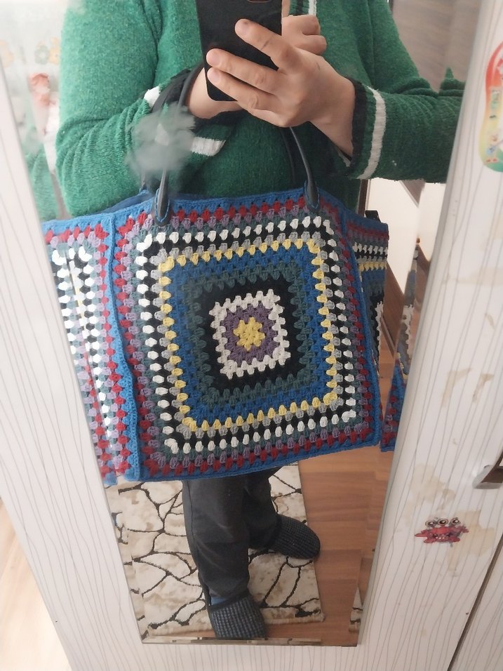 Örgü Bohem Kadın Çanta - Görsel 2