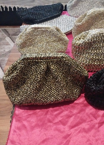 Kadın Çok Renkli Örgü Clutch Çanta - Görsel 5