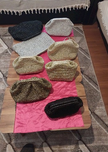 Kadın Çok Renkli Örgü Clutch Çanta - Görsel 2