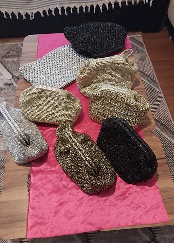 Kadın Çok Renkli Örgü Clutch Çanta - Görsel 7