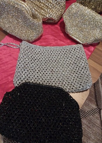 Kadın Çok Renkli Örgü Clutch Çanta - Görsel 4