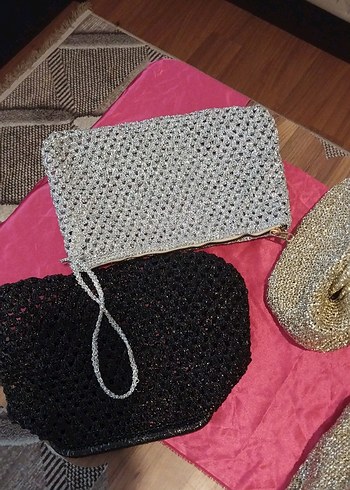 Kadın Çok Renkli Örgü Clutch Çanta - Görsel 10