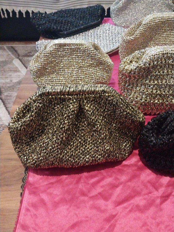 Kadın Çok Renkli Örgü Clutch Çanta - Görsel 5