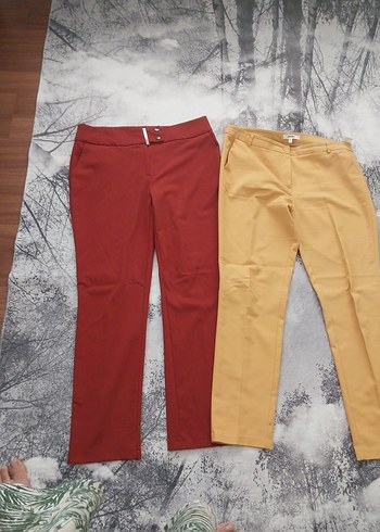 xl Beden çeşitli Renk Kadın Pastel Renkli İnce Kumaş Pantolonlar