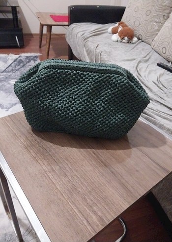 Beden yeşil Renk Bohem Örgü Kadın Portföy Çanta