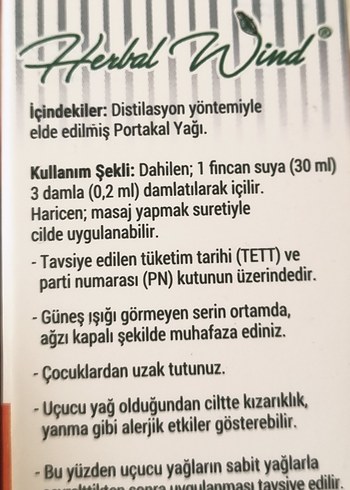 Portakal Yağı 15ml - Herbal Wind - Görsel 3