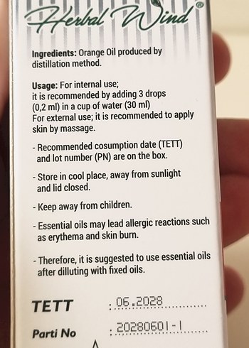 Portakal Yağı 15ml - Herbal Wind - Görsel 4