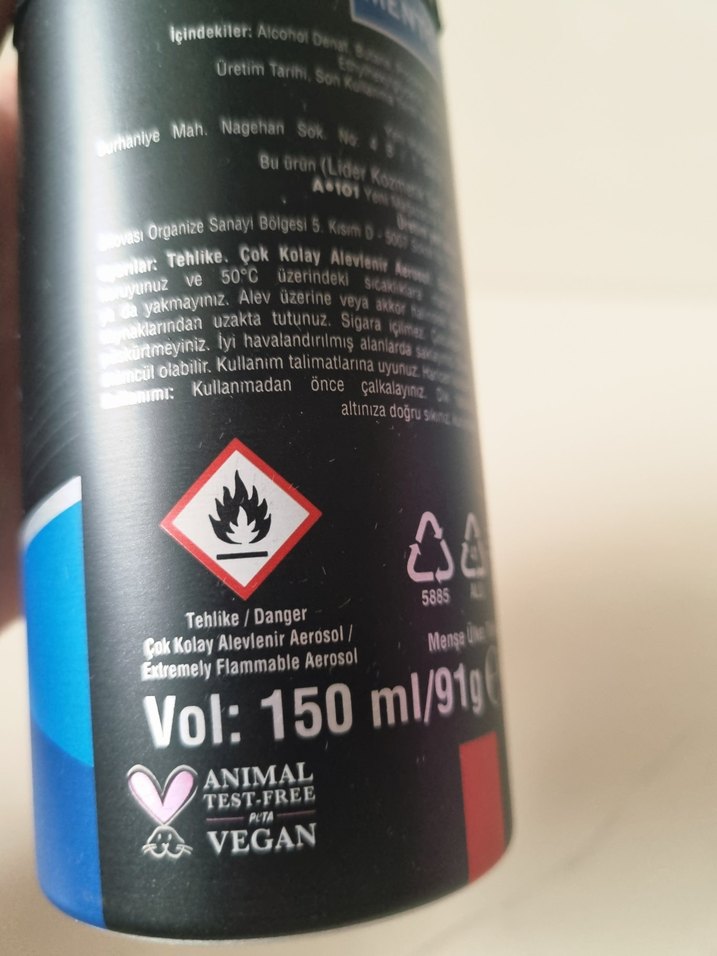 Mentor Energy Erkek Vücut Spreyi 150 ml - Görsel 4