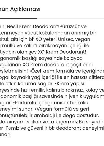 XO Parfümlü Krem Deodorant 75 ml - Görsel 2