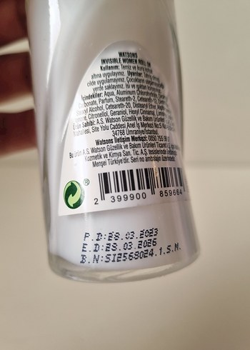 Watsons Invisible Women Kadın Roll-On 50 ml - Görsel 7