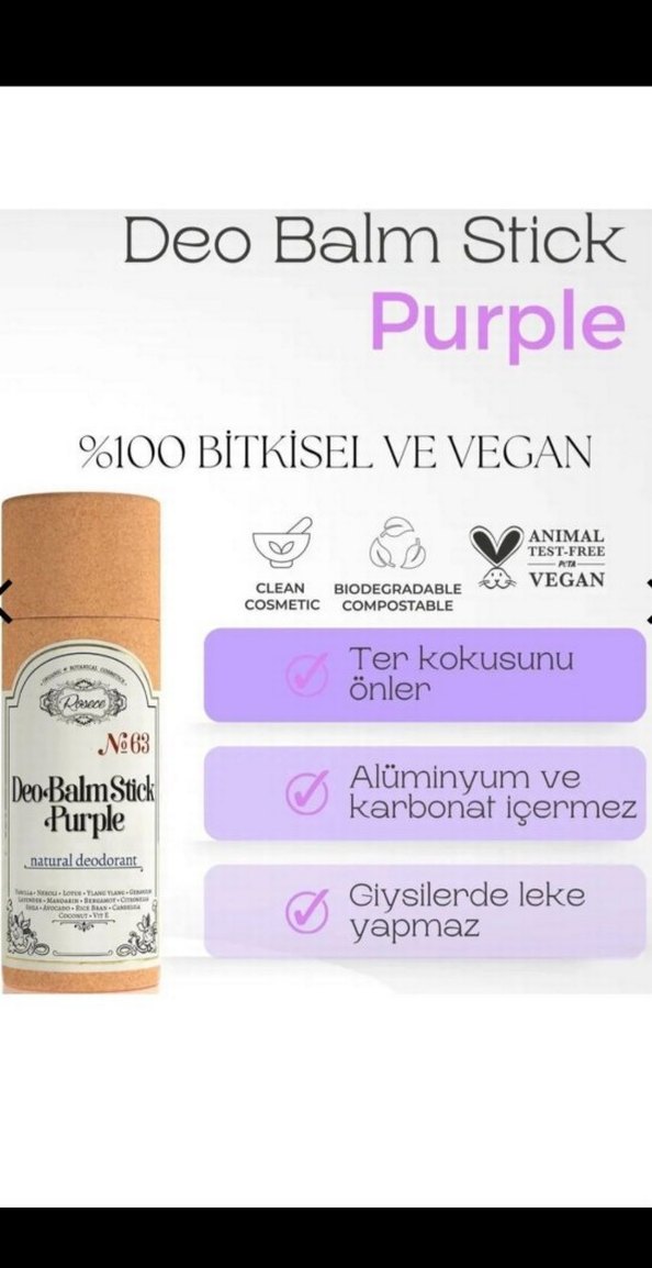 Doğal Kadın Deodorantı DeoBalm purple - Görsel 2