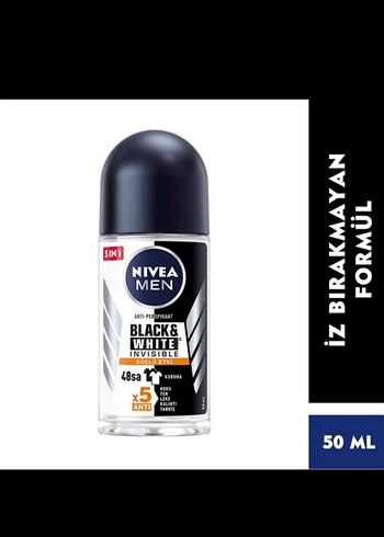 Nivea Men Black & White Roll-On Deodorant 50 ml - Görsel 2