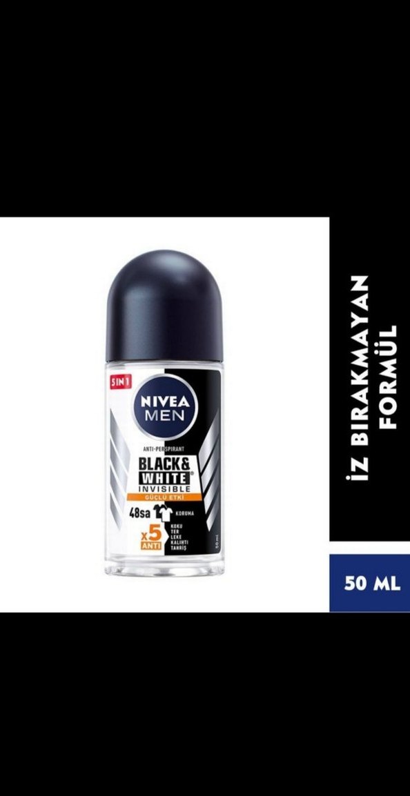 Nivea Men Black & White Roll-On Deodorant 50 ml - Görsel 2
