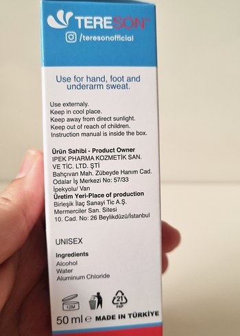 Tereson Terleme Düzenleyici Sprey 50 ml - Görsel 10