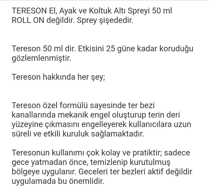 Tereson Terleme Düzenleyici Sprey 50 ml - Görsel 5