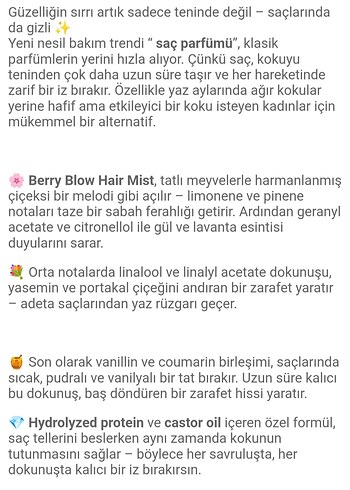Rbl Berry Blow Saç Parfümü 50ml - Görsel 6