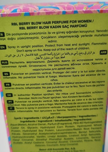 Rbl Berry Blow Saç Parfümü 50ml - Görsel 9