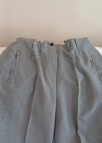 Diğer Gri Pilili Midi Kadın Kumaş Pantolon