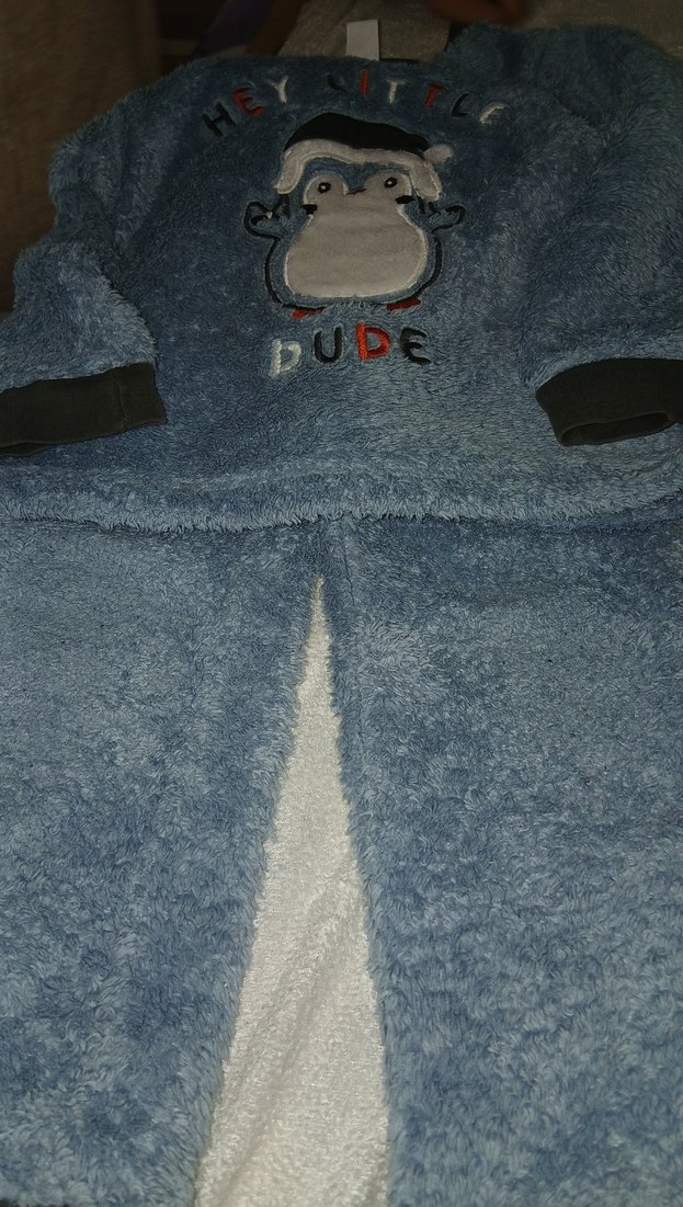 Erkek Çocuk Mavi Peluş Pijama Takımı - Görsel 2