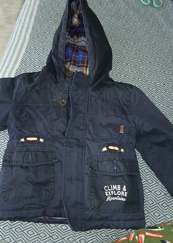 Erkek Çocuk Fermuarlı Mavi Streetwear Kaban - Görsel 2