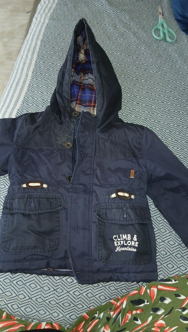 Erkek Çocuk Fermuarlı Mavi Streetwear Kaban - Görsel 2