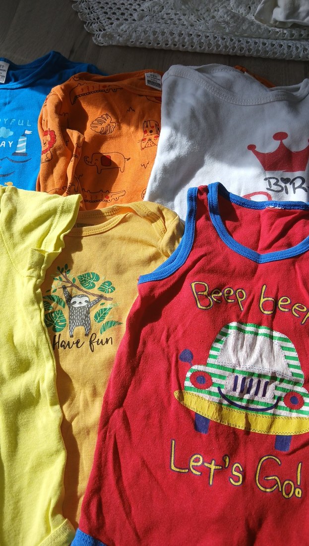 Çok Renkli Pamuklu Bebek Askısız Body 5 adet - Görsel 4